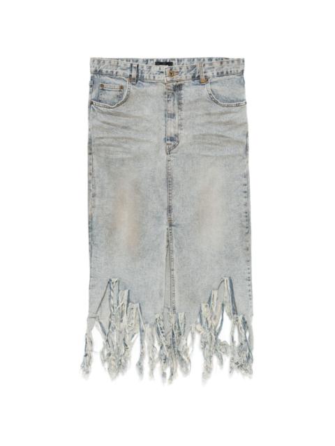 fringed denim skirt