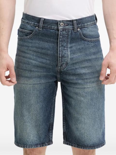 HUGO logo-patch denim shorts