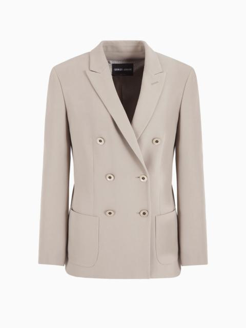 GIORGIO ARMANI Washed silk double-breasted jacket