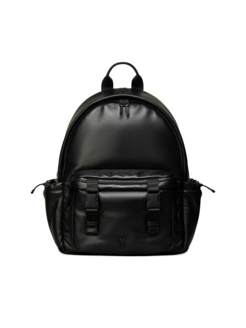 AMI Paris logo-plaque leather backpack