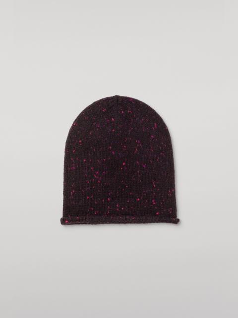 Johnstons of Elgin Tiree Purple Donegal Cashmere Beanie