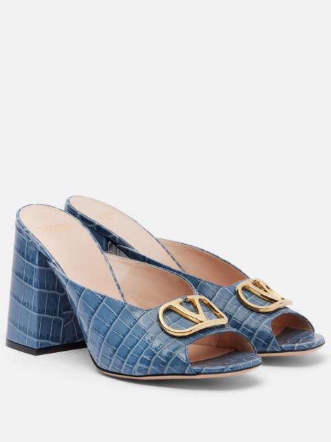 Valentino VLogo croc-effect leather mules