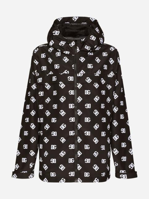 Dolce & Gabbana Quilted nylon jacket with hood and DG logo print