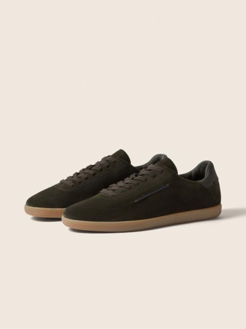 ZEGNA DARK OLIVE GREEN SUEDE 232 SNEAKERS
