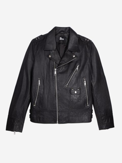 The Kooples BLACK LEATHER BIKER JACKET
