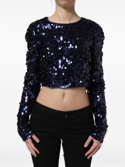 Dolce & Gabbana sequin-embellished cropped blouse