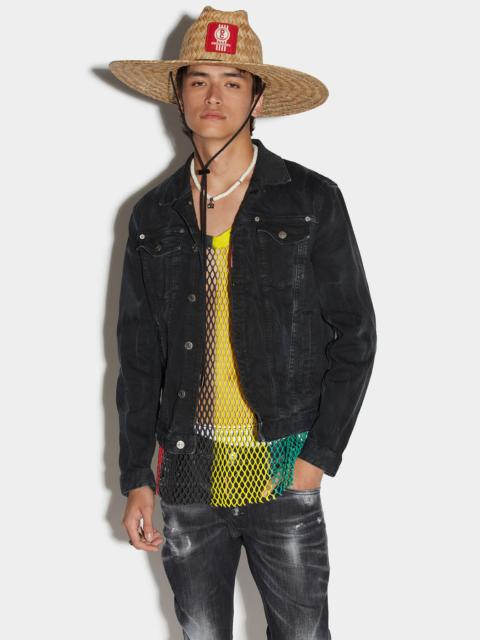 DSQUARED2 BLACK SMOKE BULL WASH DAN JEAN JACKET
