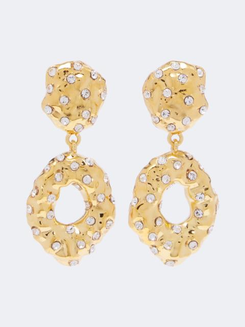 Oscar de la Renta Crystal-embellished drop earrings