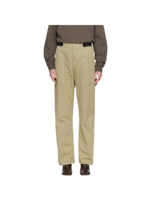 MM6 Maison Margiela Beige Rib-Knit Waist Trousers