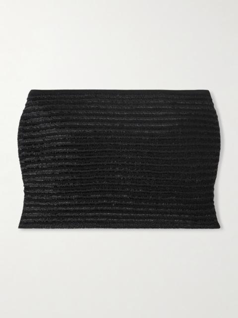 Alaïa Cropped Ribbed-knit Bandeau Top