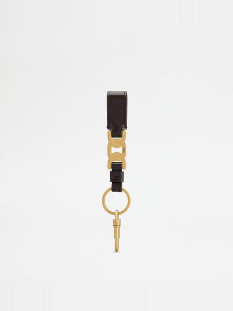 Tod's KATE KEY HOLDER IN LEATHER - BROWN