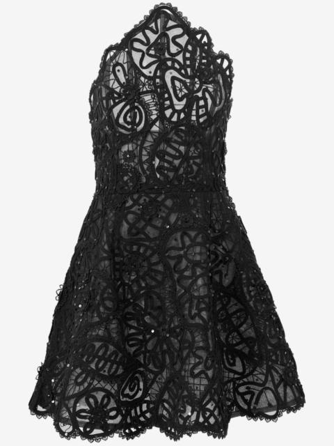 CAROLINA HERRERA embroidered mini dress