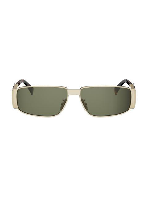CELINE Men's Metal Triomphe 59MM Rectangular Sunglasses - Shiny Endura Gold And Green