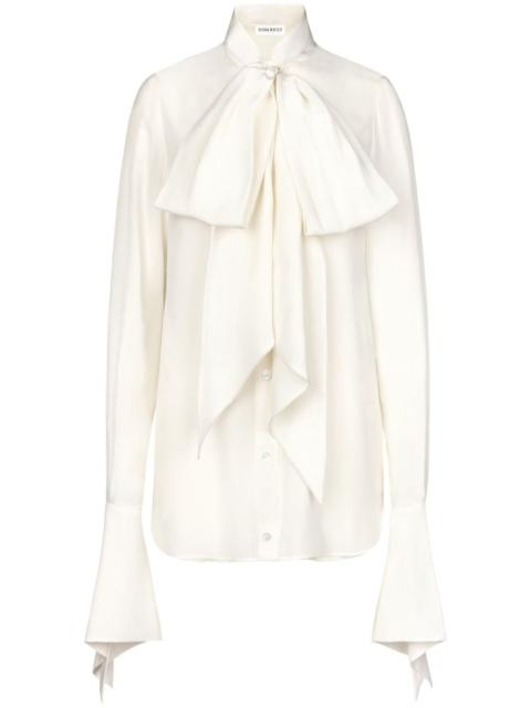 NINA RICCI pussy-bow collar silk shirt