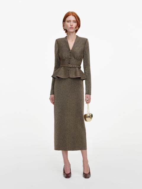 self-portrait Bronze Tailored Knit Midi Dress