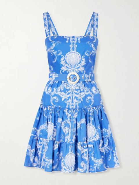 BORGO DE NOR Freddie Printed Belted Cotton Mini Dress