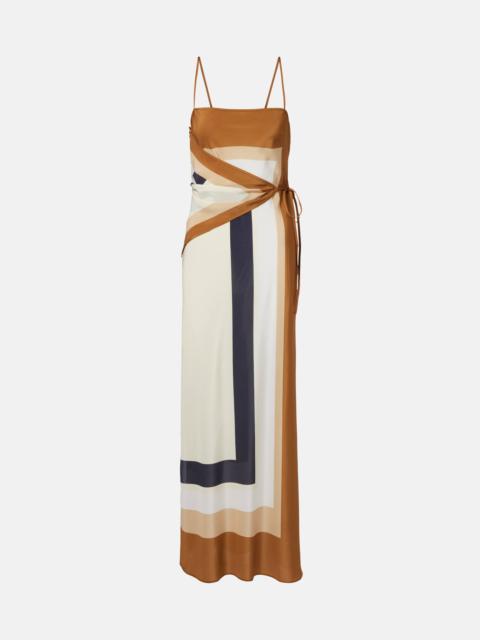SIR. Printed silk maxi dress
