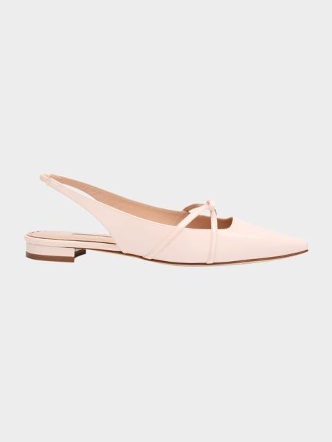 Manolo Blahnik Daria Patent Leather Slingback Ballerina Flats