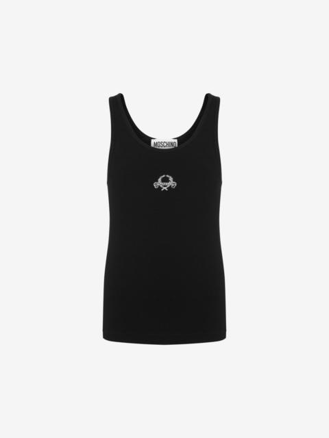 Moschino TANK TOP LAUREL CROWN EMBROIDERY