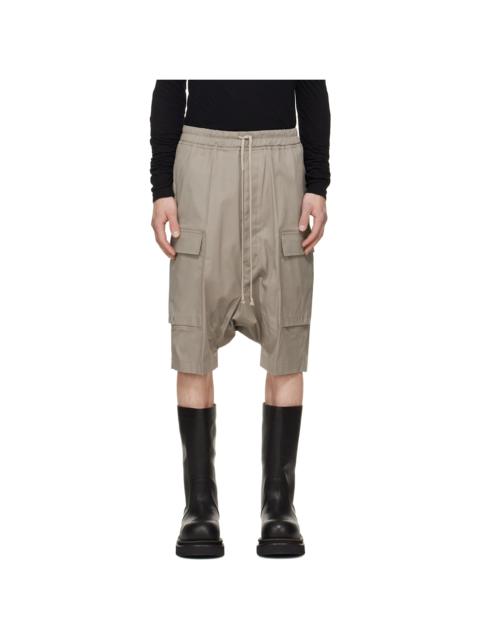 Rick Owens Taupe Tower Pods Cargo Shorts