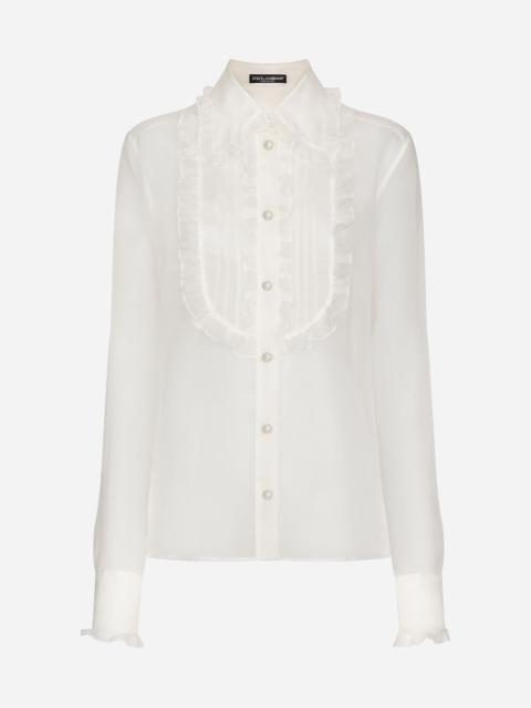 Dolce & Gabbana Organza shirt with shirt front and ruffles