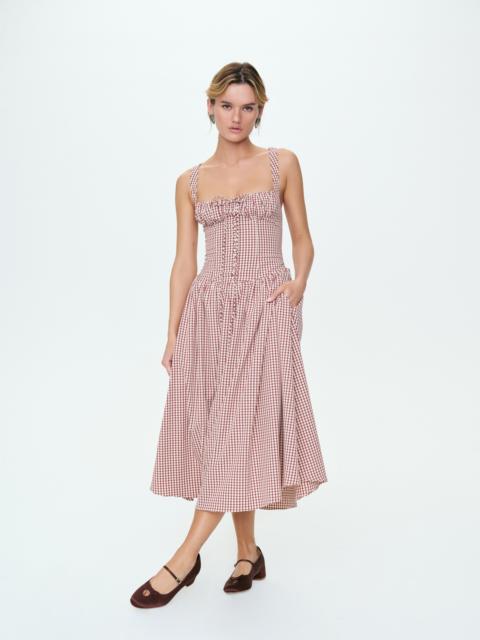 For Love & Lemons Annie Gingham Midi Dress