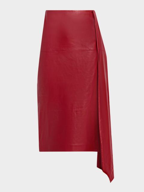 CO Scarf Pleat Leather Skirt