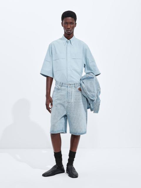 Bottega Veneta Sky Bleached Wide Leg Denim Shorts