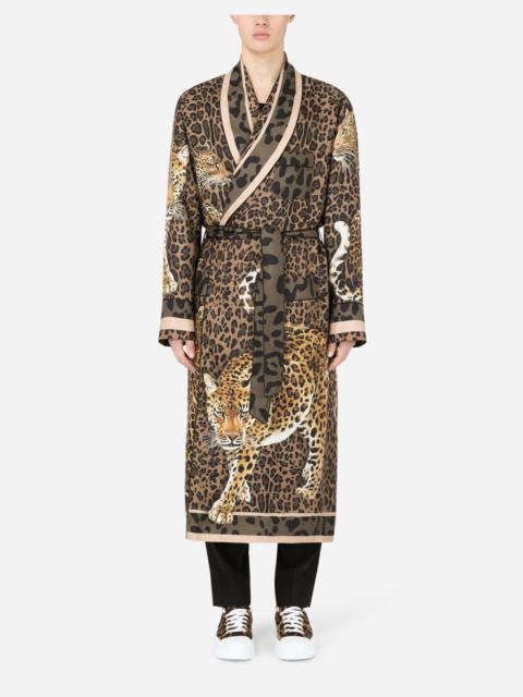 Dolce & Gabbana Leopard-print silk robe