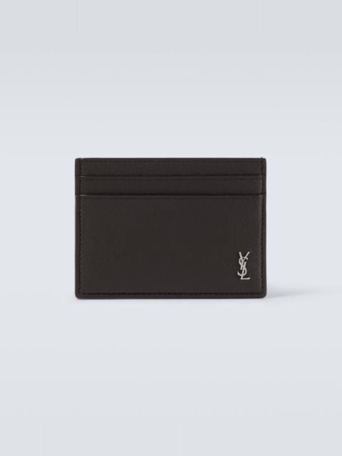 SAINT LAURENT Cassandre leather card holder