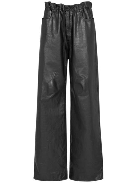 Oversized leather baggy pants