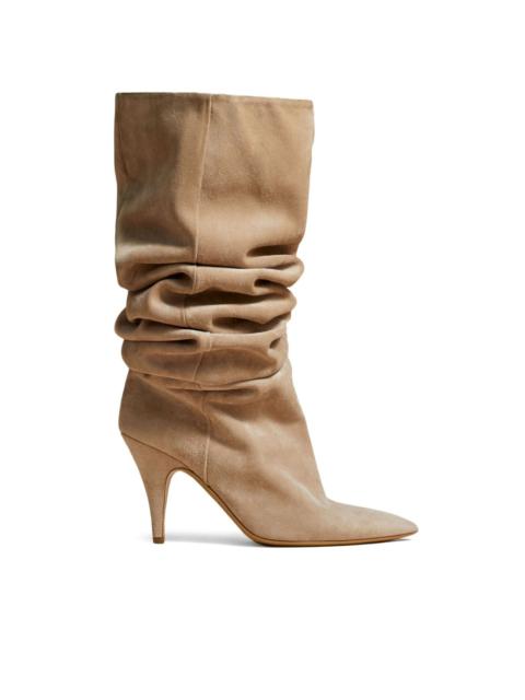 KHAITE The River90mm suede knee-high boots