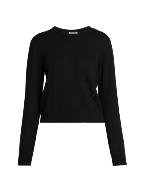 Moschino Women's Ribbed Wool-Blend Crewneck Sweater - Black
