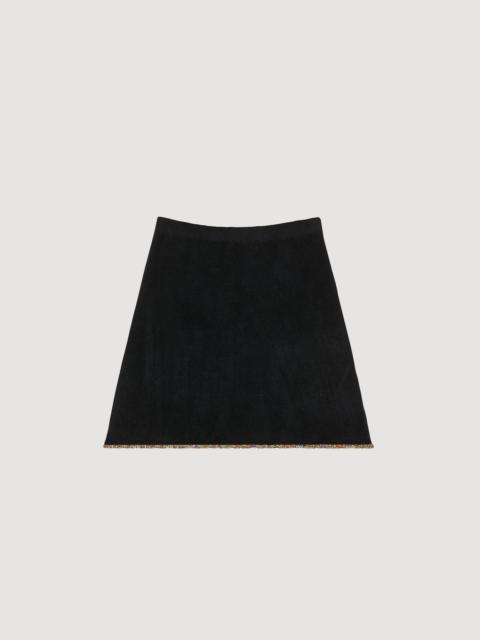 Sandro Short velvet knit skirt