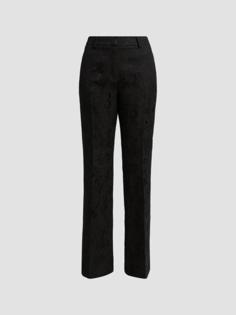 Etro Women's Floral Jacquard Boot-Cut Trousers - Black
