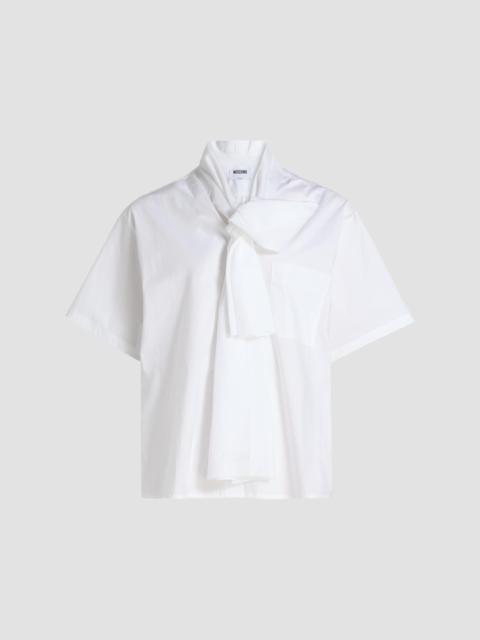 Moschino Women's Stretch-Cotton Tieneck Blouse - Multi White