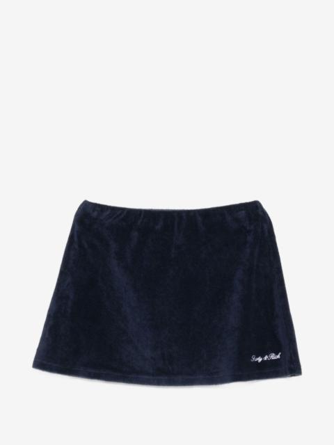 Sporty & Rich terry-cloth logo-embroidered mini skirt