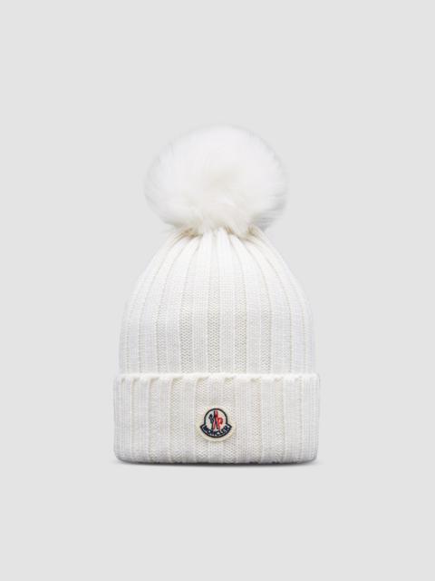 Moncler Wool Beanie with Pom Pom