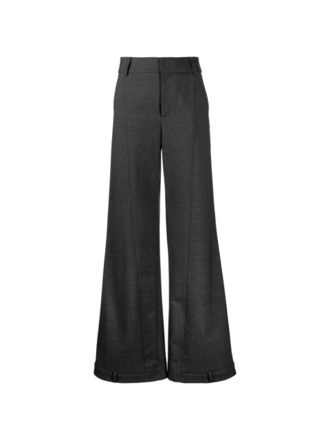 high-waisted cotton wide-leg trousers