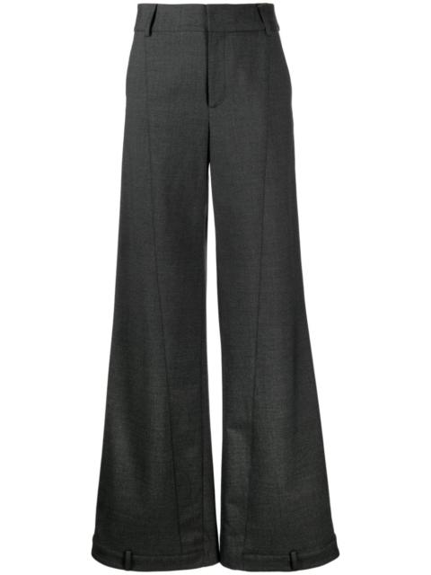 high-waisted cotton wide-leg trousers