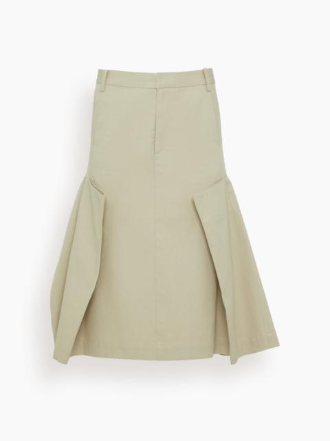 Tibi Luxe Spring Tucked Pleat Skirt in Taupe