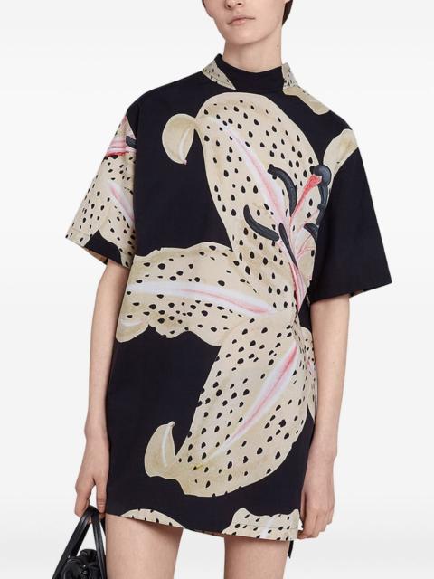 GIAMBATTISTA VALLI lily-print poplin blouse