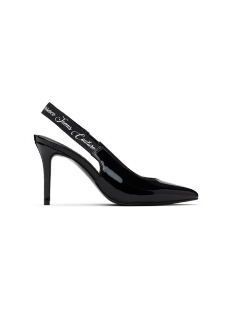 VERSACE JEANS COUTURE Black Scarlett Slingback Mid Heels
