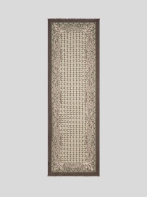 Etro WOOL SCARF WITH TIE MOTIF AND PAISLEYS