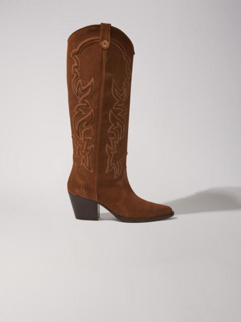 maje Suede cowboy boots