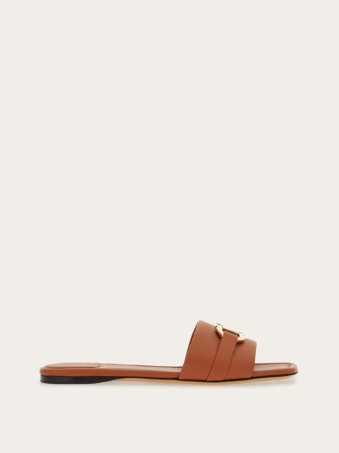 FERRAGAMO Flat slide with Gancini ornament