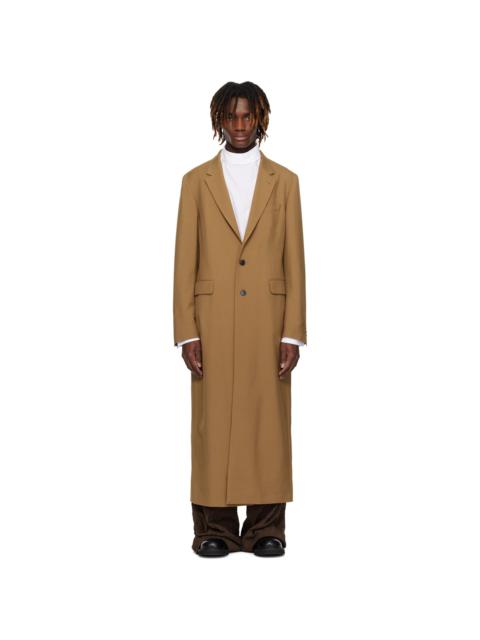 Dries Van Noten Tan Wool & Mohair Coat
