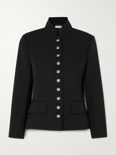 EMPORIO SIRENUSE Tolly embellished wool-twill jacket Black