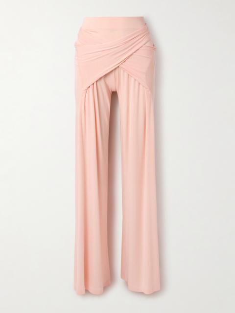 NORMA KAMALI Elephant Wrap-effect Draped Stretch-jersey Wide-leg Pants