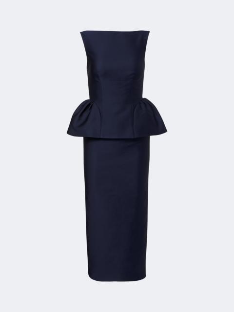 ROLAND MOURET Peplum taffeta cocktail dress